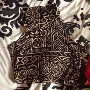 Turtle Neck Tribal Crop Top